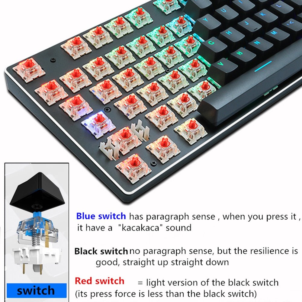 Rainbow RGB Mechanical Gaming Keyboard For PC image 6