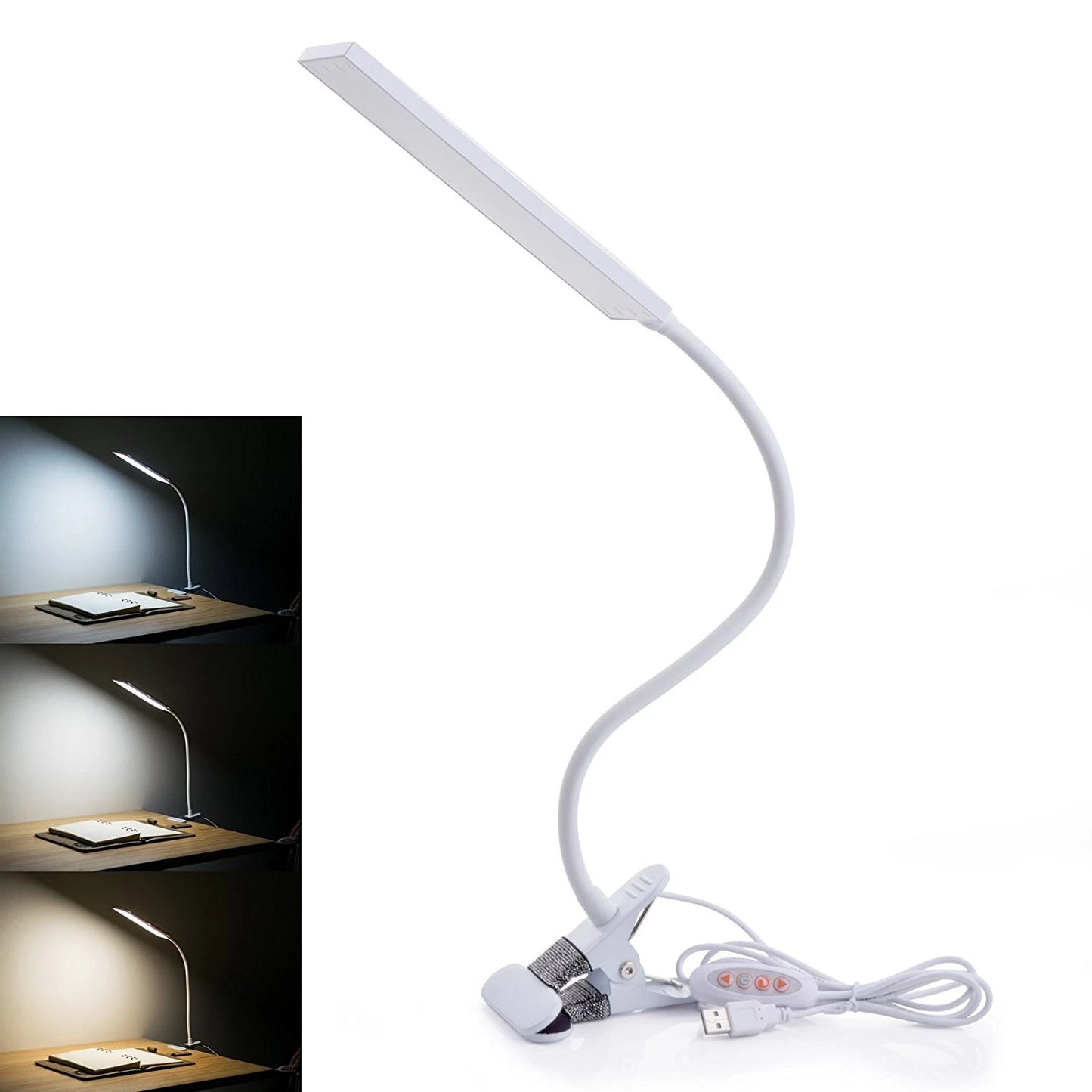 LED Desk Lamp Flexible Reading Light - White image
