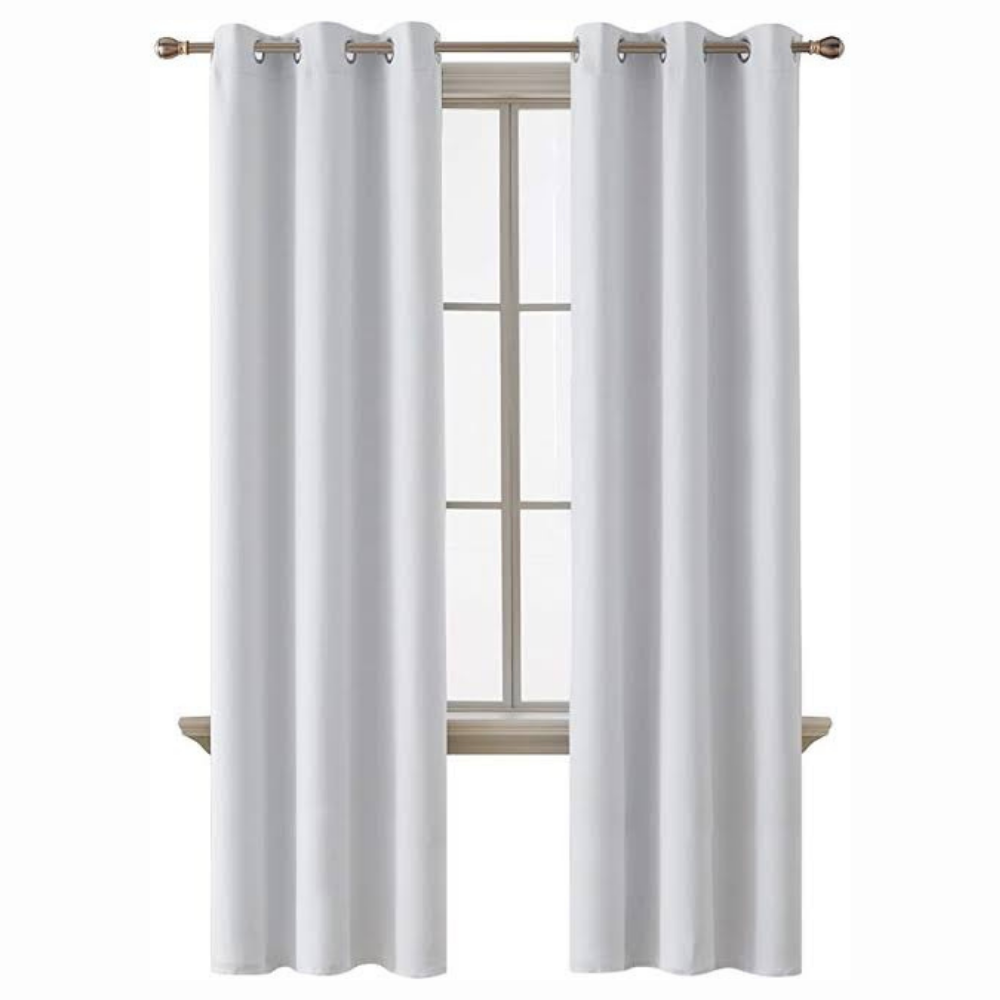 Thermal Insulated Blackout Heat Blocking Curtains - Greyish White, W100in x L95in image