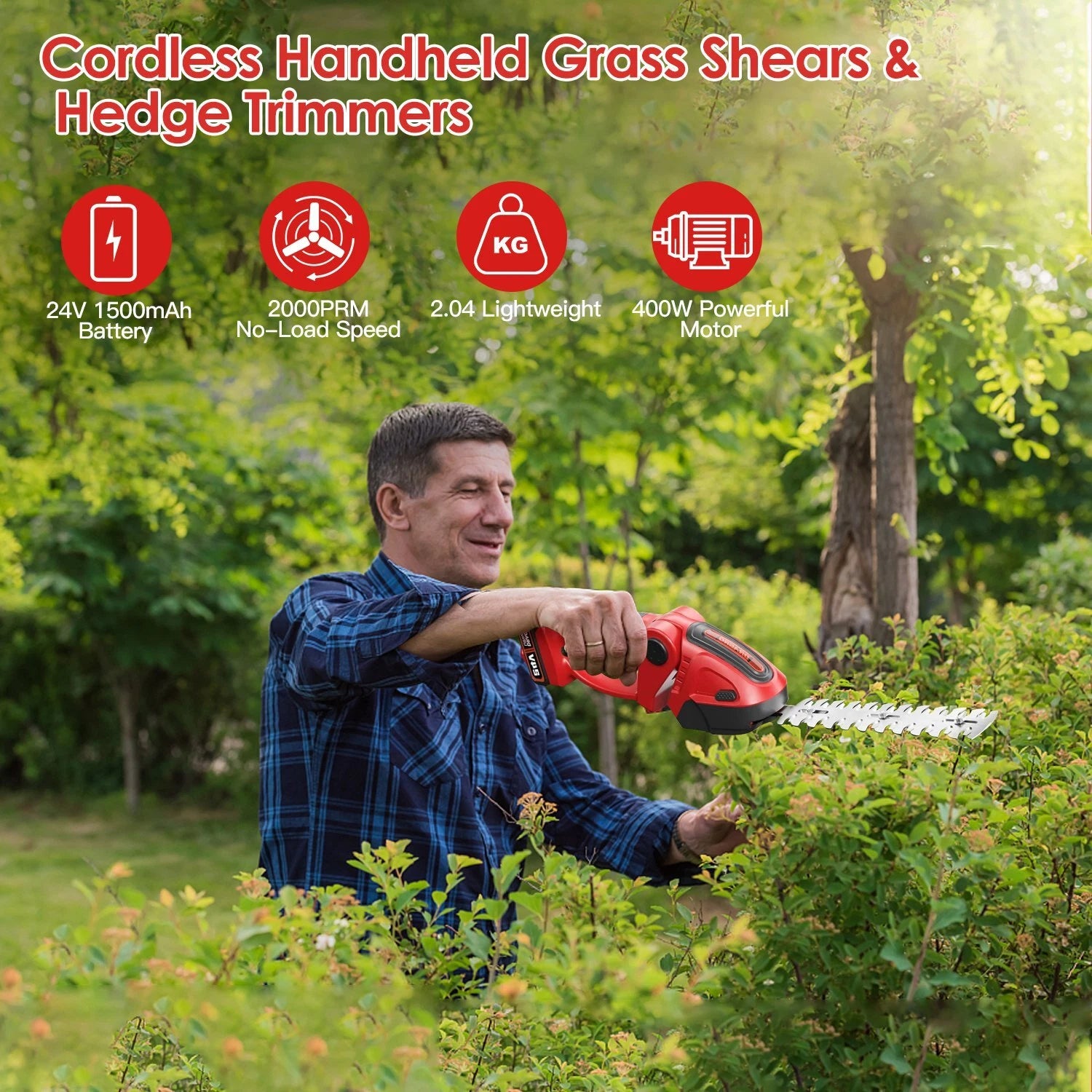 2-in-1 Cordless Grass Shears and Hedge Trimmer image 3