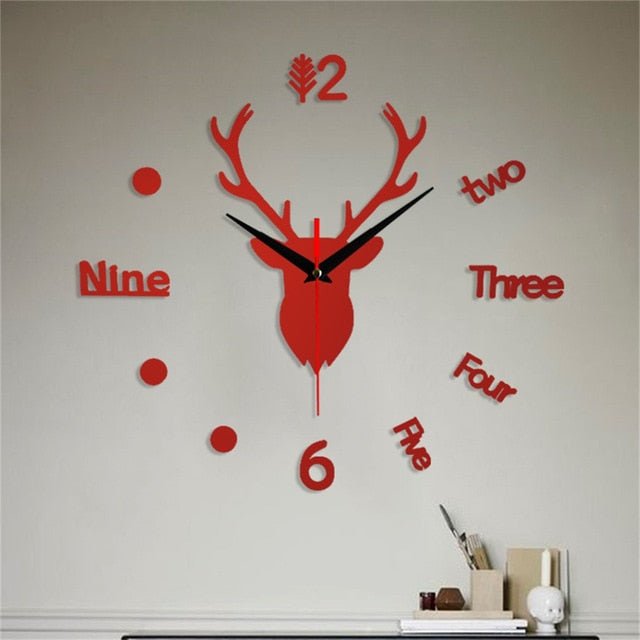 Large Modern Oversized Decorative Wall Clock - Red image
