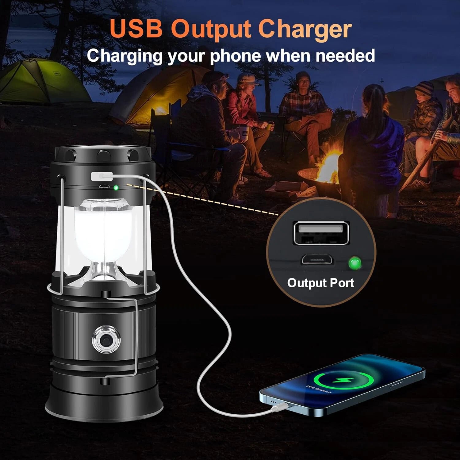 Powerful LED Rechargeable Solar Outdoor Camping Lantern Light image 5