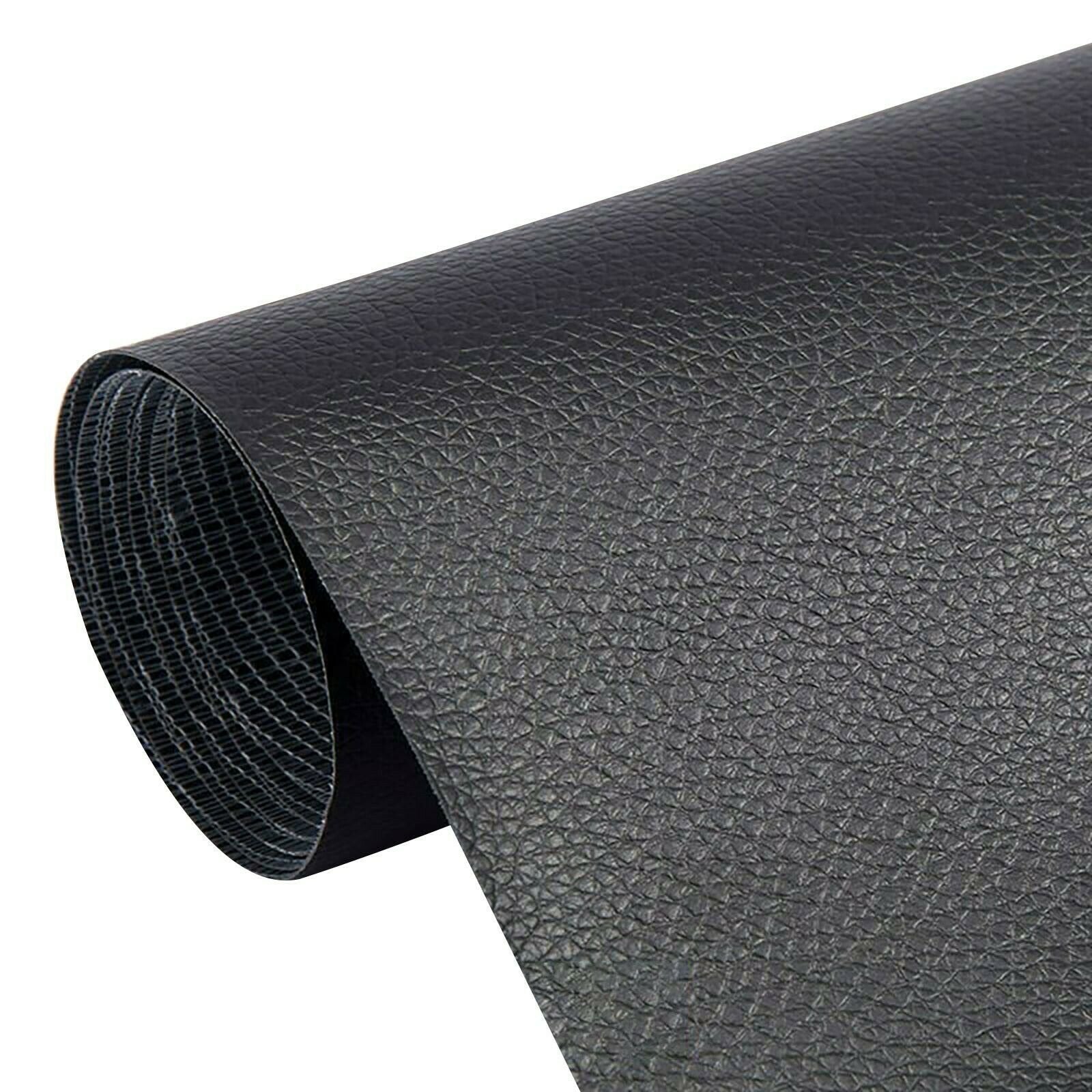 Self-Adhesive Leather Repair Patch Stick on Sofa Repairing Car Bag Seat - Black, 50X137cm image