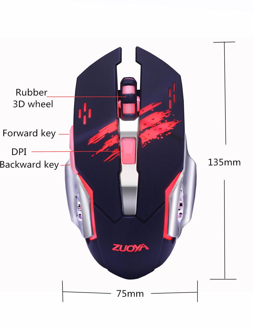 Wired Light RGB PC Gaming Mouse image 1