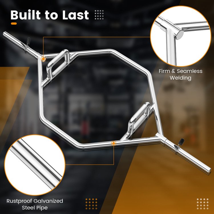 Heavy Duty Hexagon Deadlift Trap Shrug Bar image 8