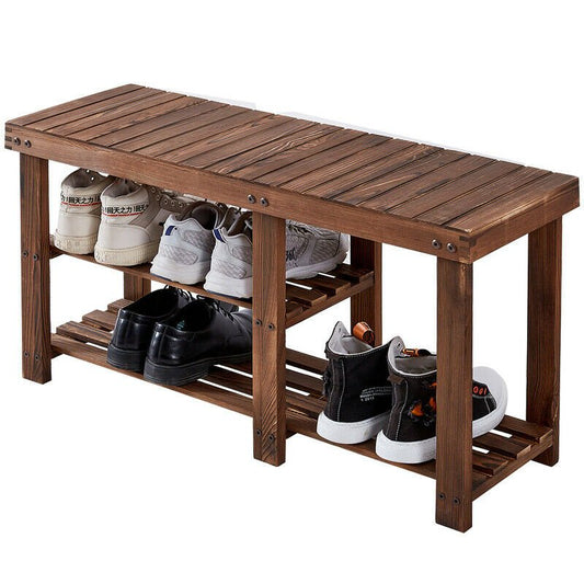 Large Spacious Entryway Shoe Organizer Storage Bench Rack image 0