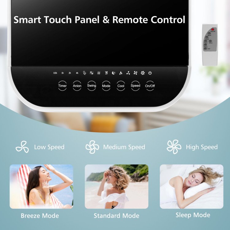 4-in-1 Evaporative Air Cooler with 12L Water Tank and 4 Ice Boxes image 4