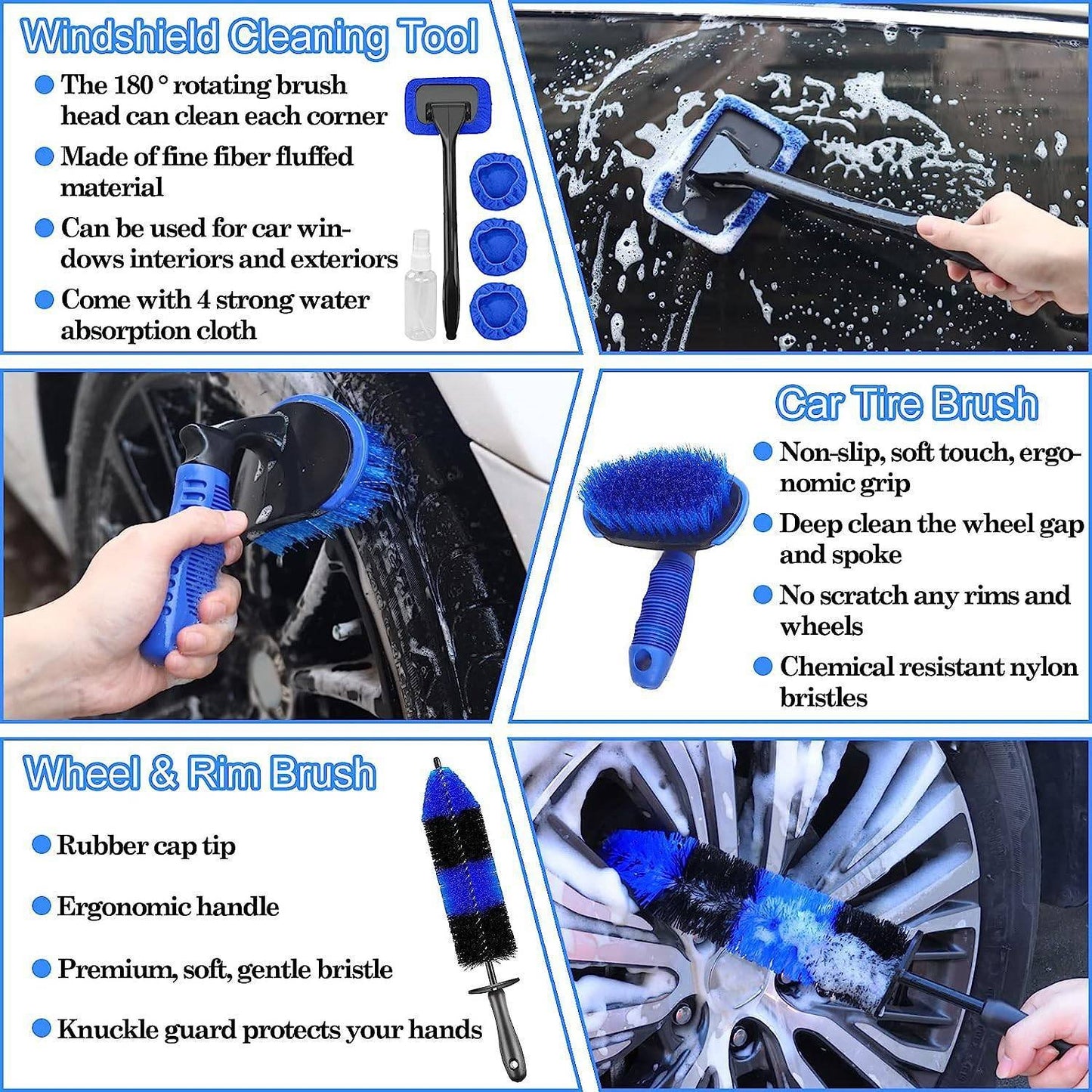 26Pcs Car Detailing Brush Set Drill Not Include image 1