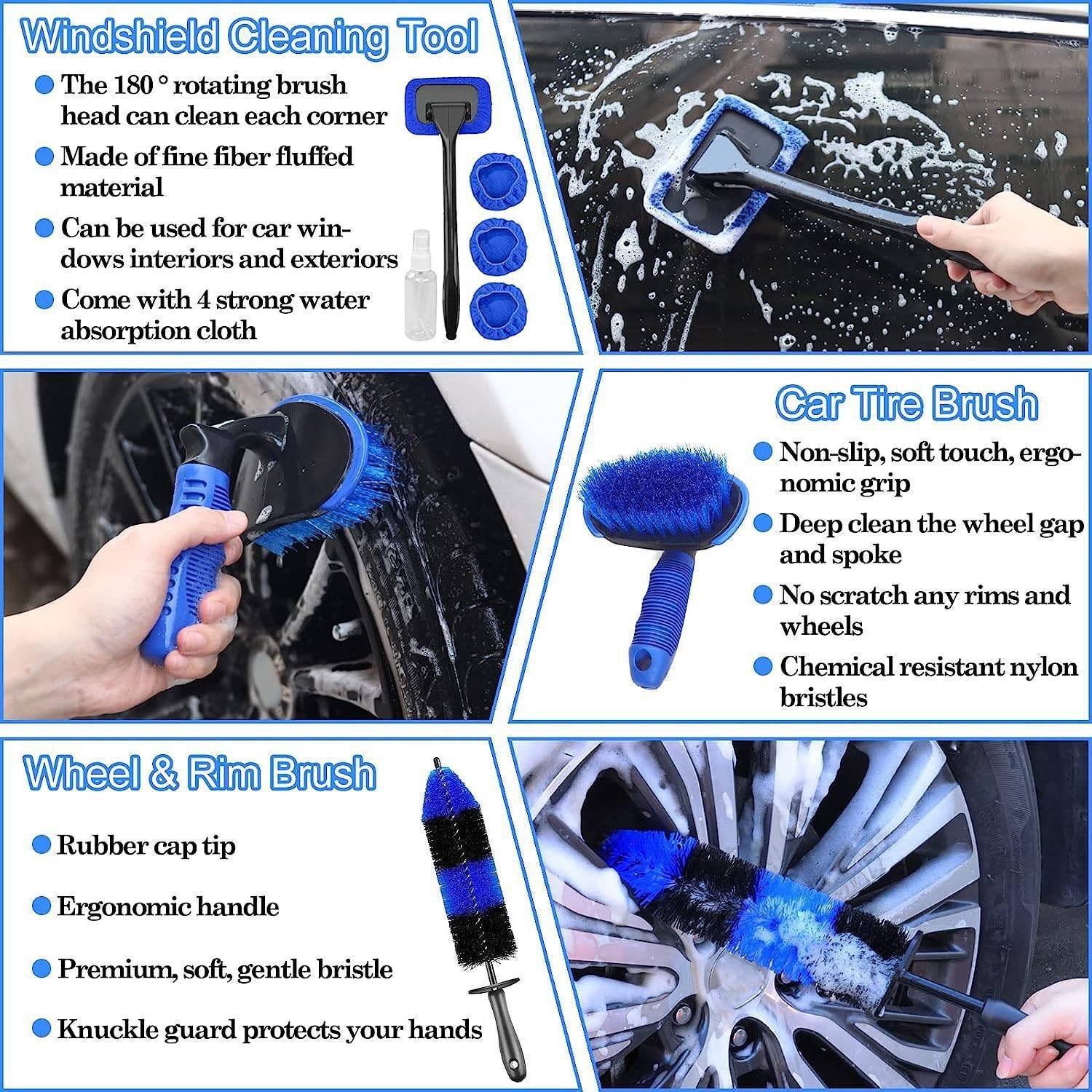 26Pcs Car Detailing Brush Set Drill Not Include image 1