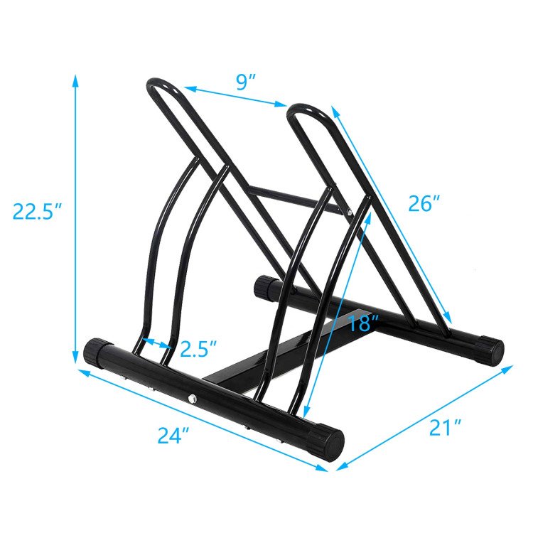 Bike Stand Cycling Rack Floor Storage Organizer for 2-Bicycle image 8