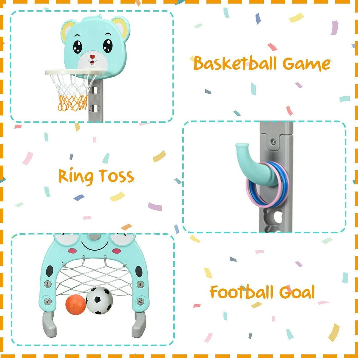 Kids 3 in 1 Indoor Basketball Hoop Goal image 8