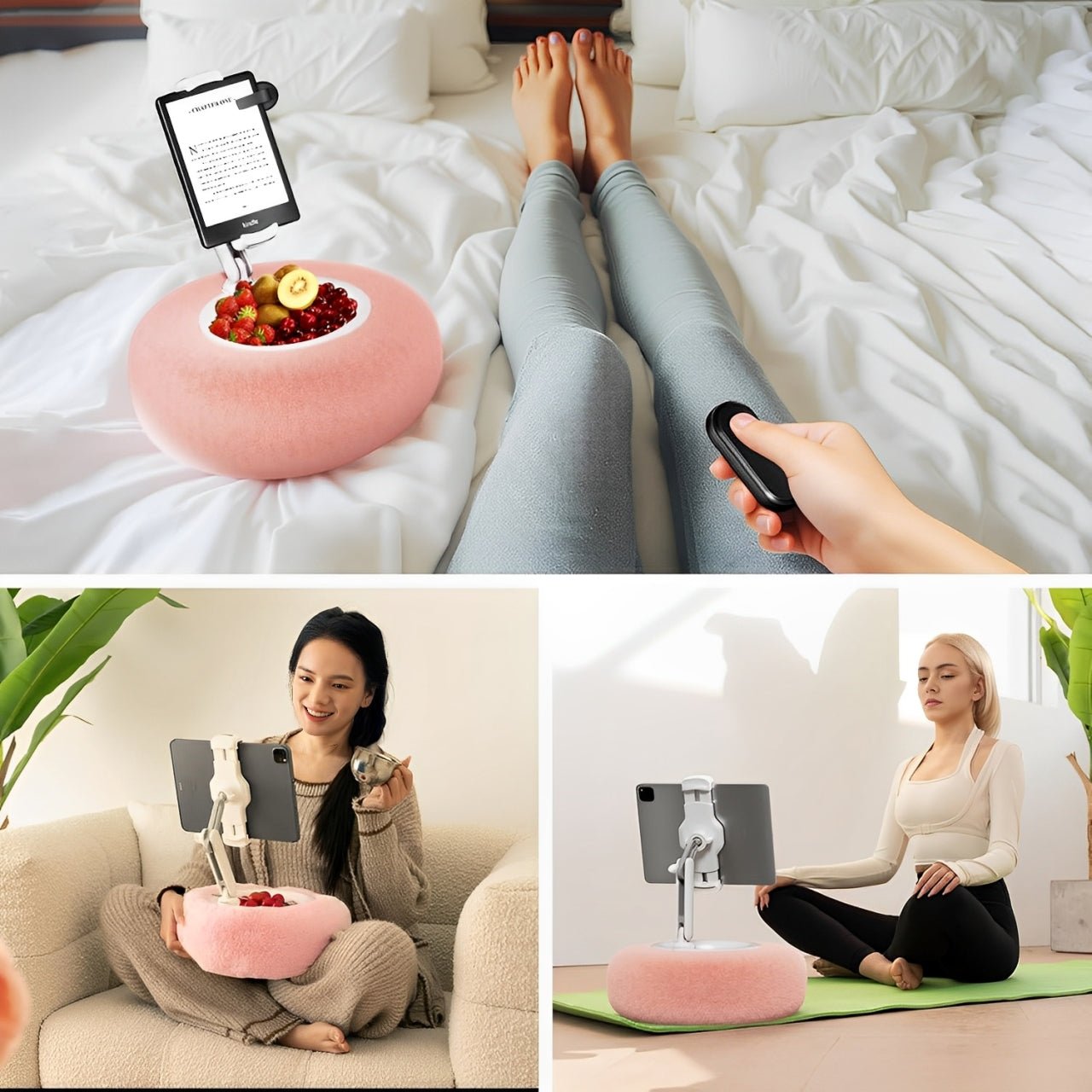 Fuzzy Tablet and Phone Pillow Stand - Multi-Angle Phone Holder for Bed, Couch and Car image 7