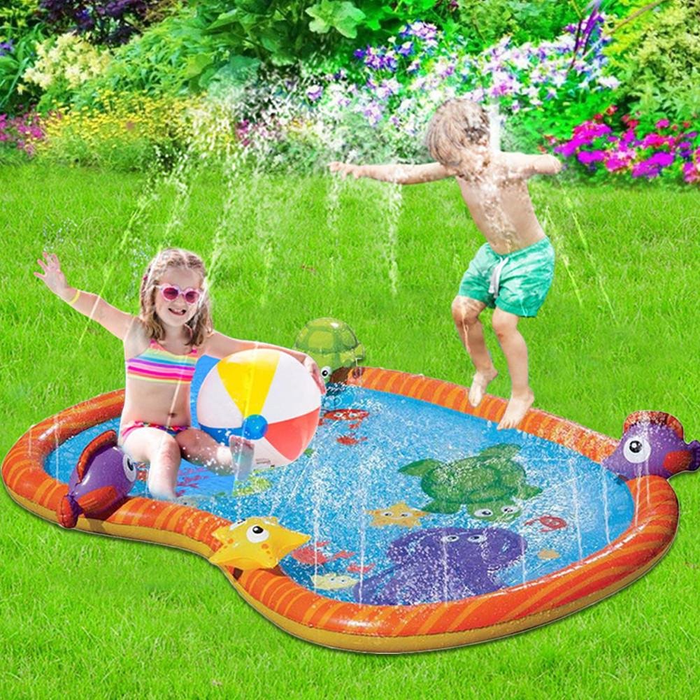 Large Kids Water Sprinkler Splash Pad Mat 55" image 4