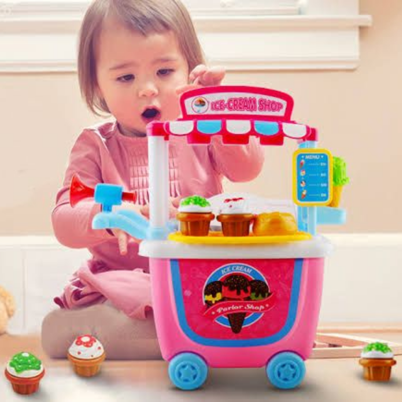 Kids Play Food And Ice Cream Truck Toy Cart image 0