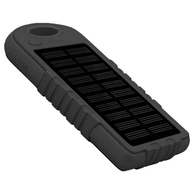 Portable Solar Powered Cell Phone Battery Charger - Black image