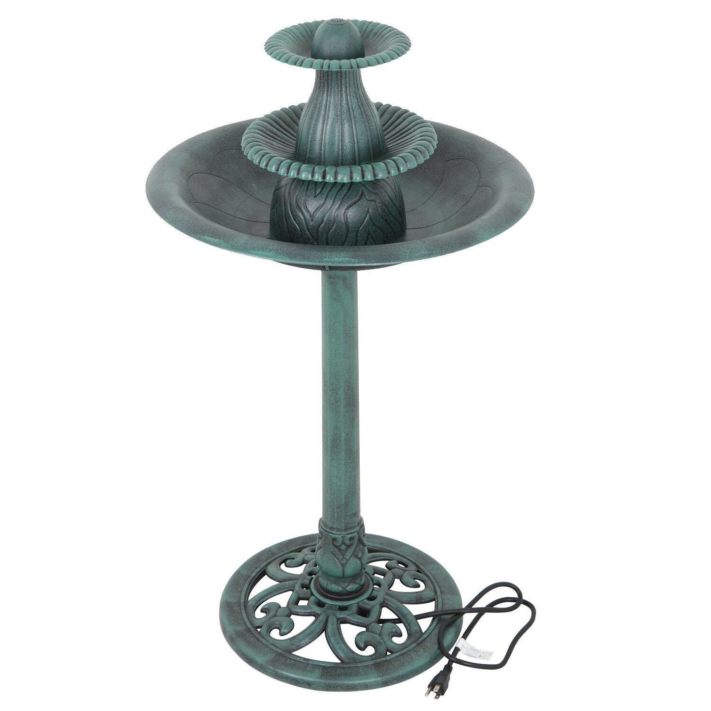 Outdoor Freestanding Bird Bath Water Fountain image 1