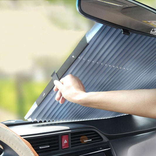 Retractable Car Windshield Sun Shade Cover image 0
