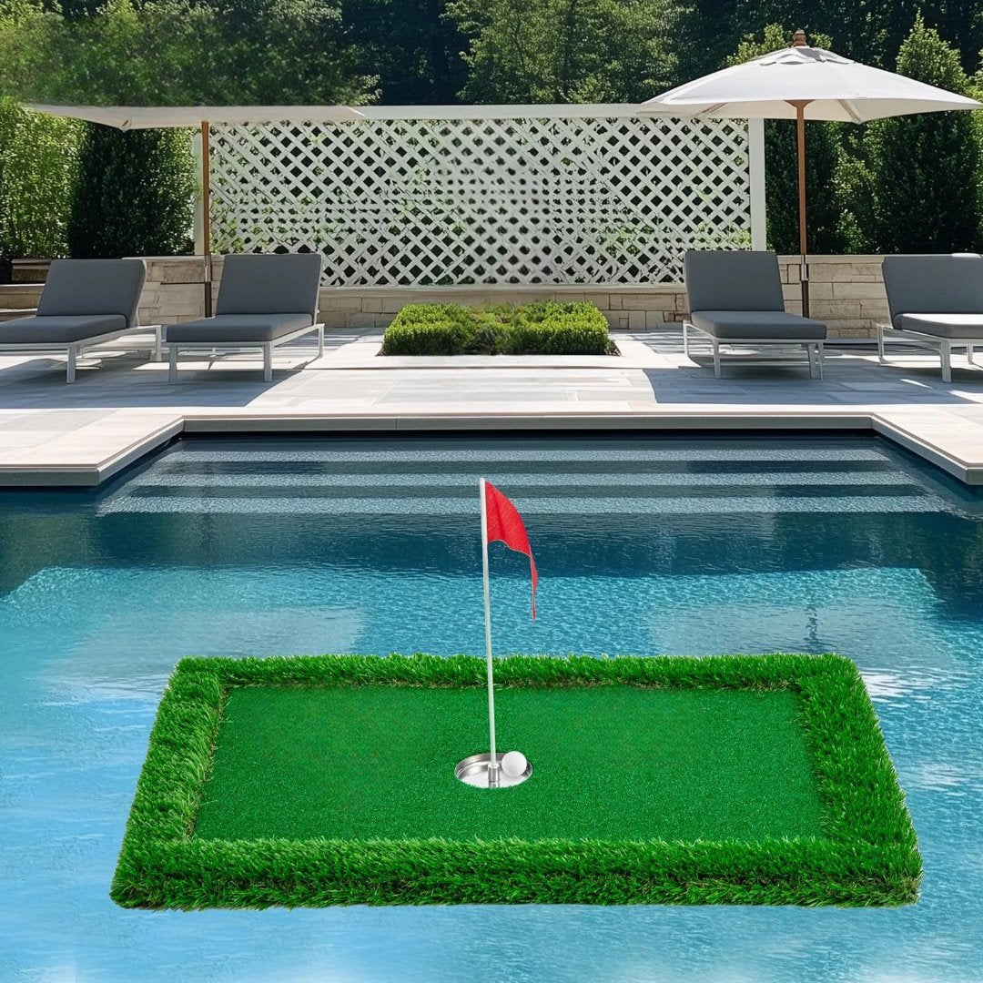 Floating Golf Green for Pool Chipping Green Mat With Ball Retriever image 0