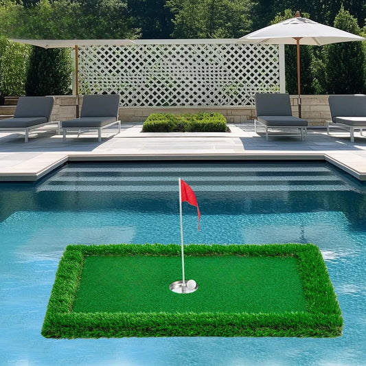 Floating Golf Green for Pool Chipping Green Mat With Ball Retriever image 0