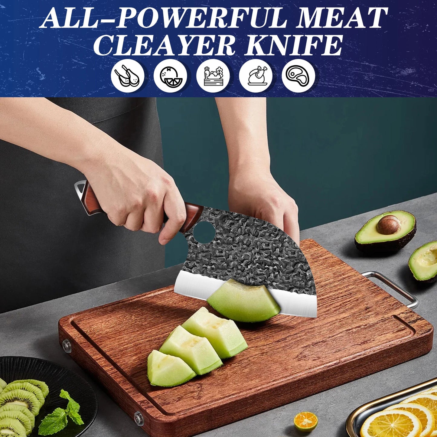 Hand Forged Serbian Meat & Vegetable Cleaver Knife image 4