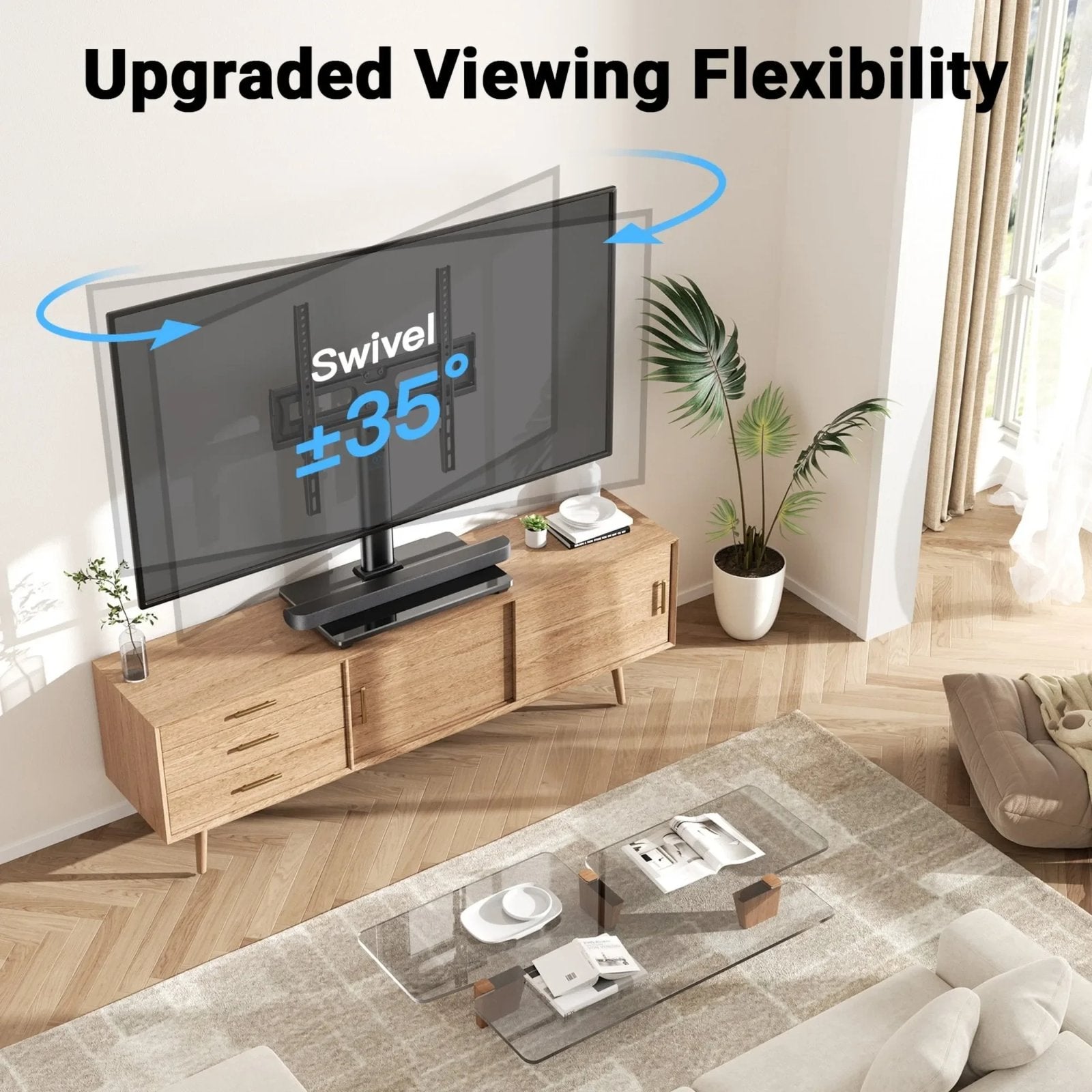 Universal Swivel Tabletop TV Stand Fits 32" to 60" image 4