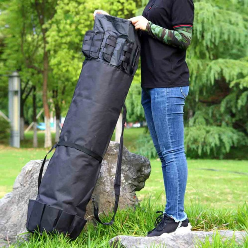 Fishing Tackle Rod Holder Backpack - Black image