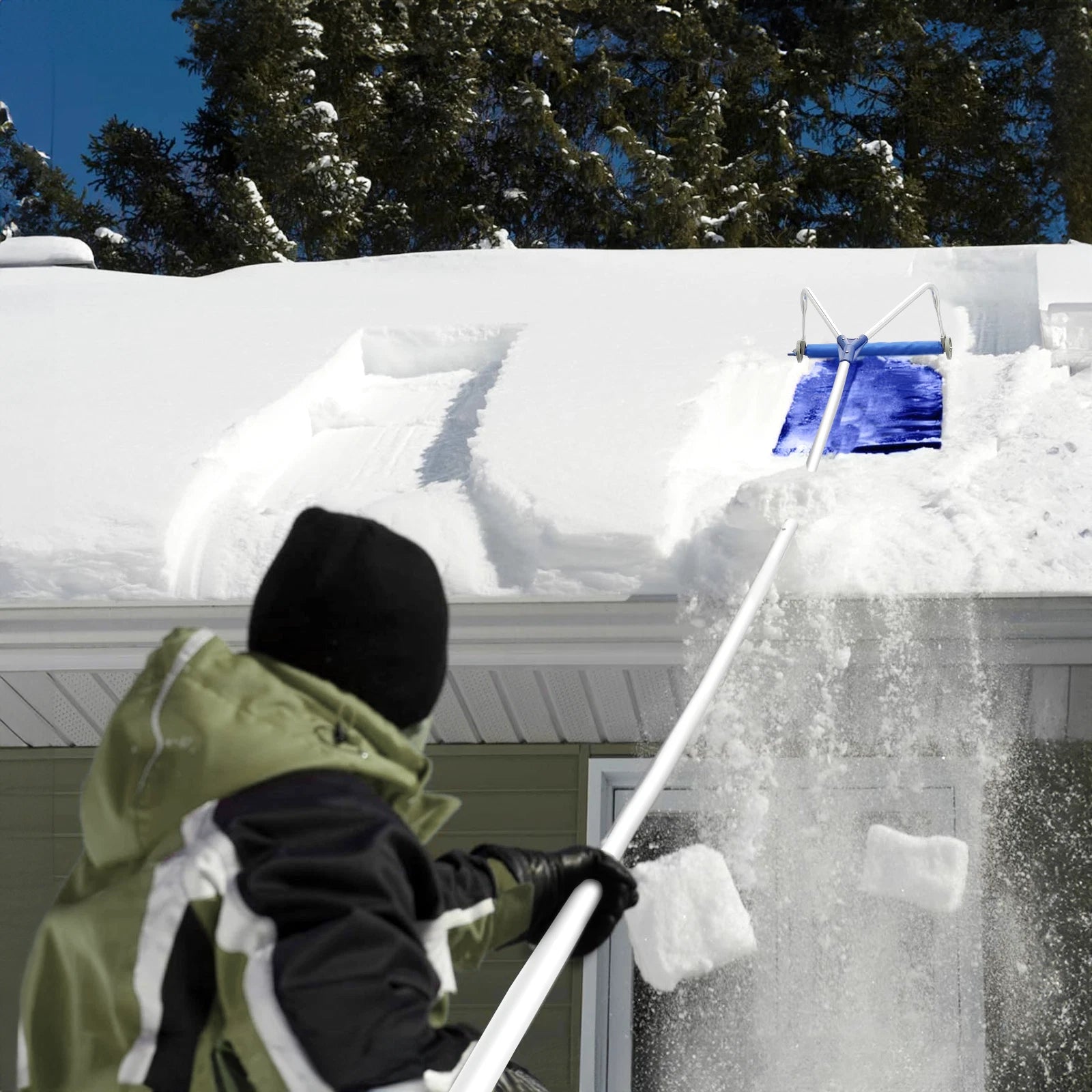Heavy Duty Telescoping Roof Snow Remover Shovel Rake image 2
