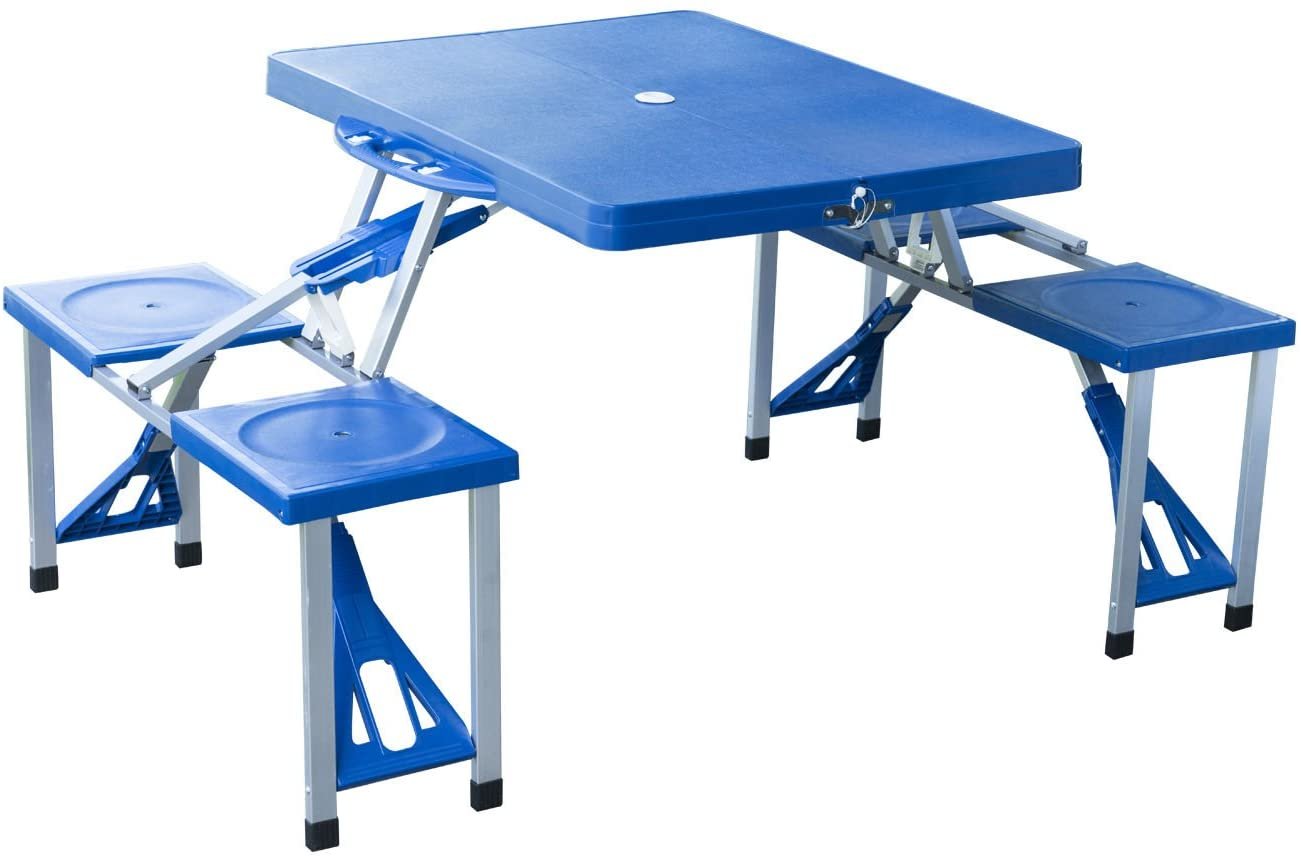 Portable Folding Collapsible Picnic Table And Chairs Bench Set image 1