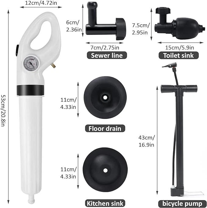 High-Pressure Drain Unblocker and Toilet Plunger image 4