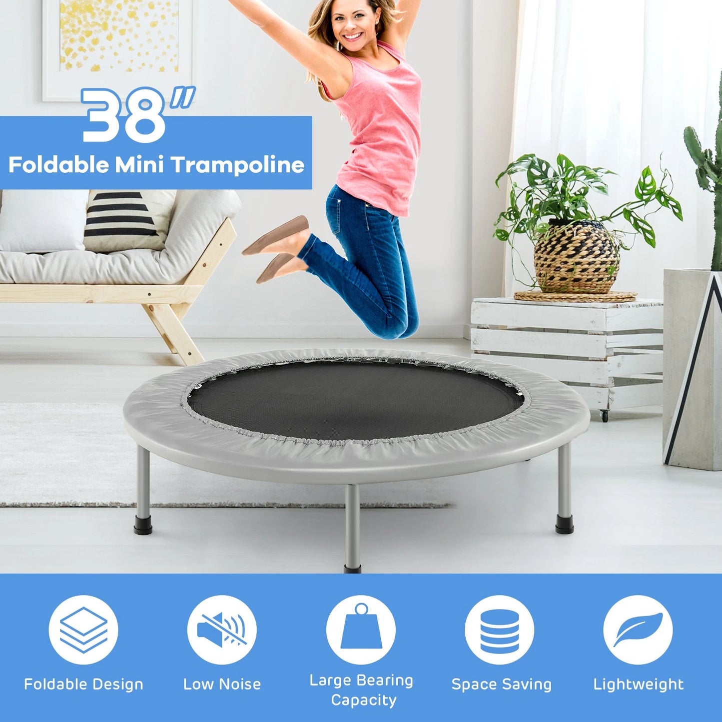 38" Mini Exercise Rebounder Trampoline image 4