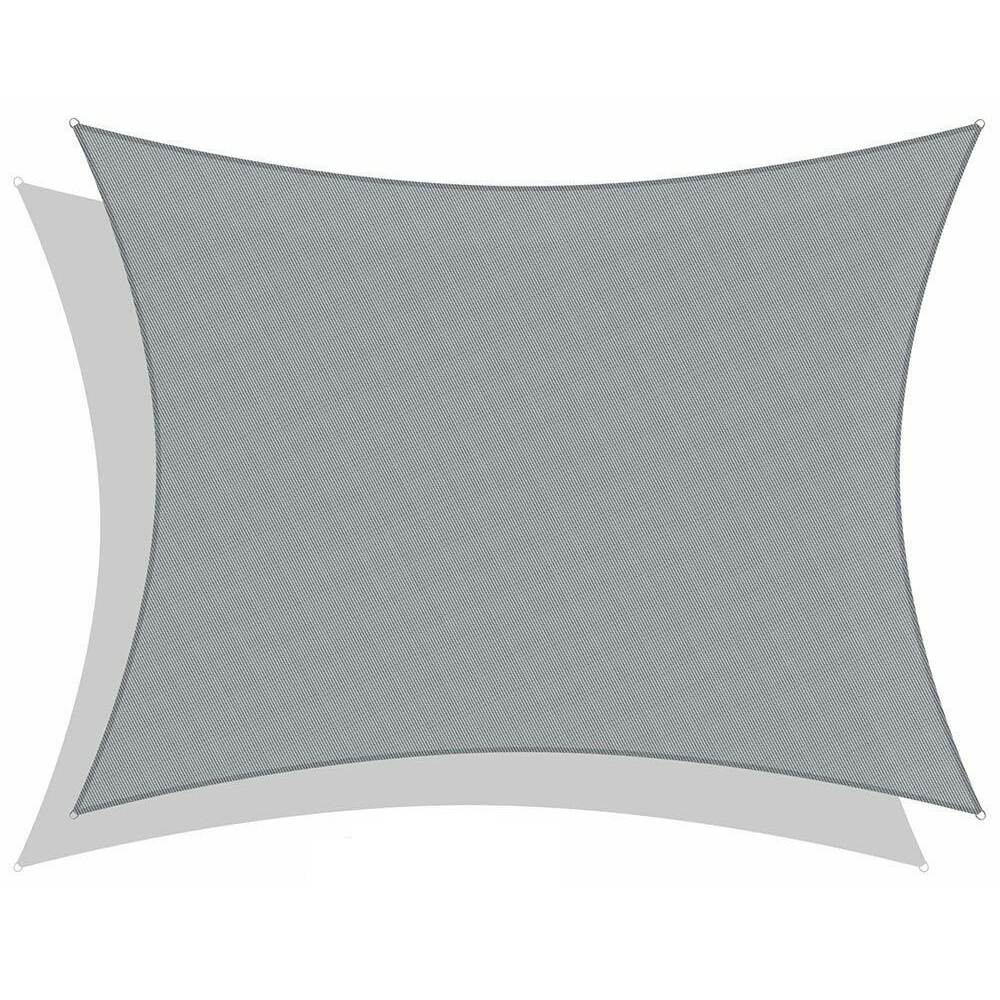 Large Outdoor Patio Rectangle Deck Sun Shade Sail 10' x 13' - Gray image