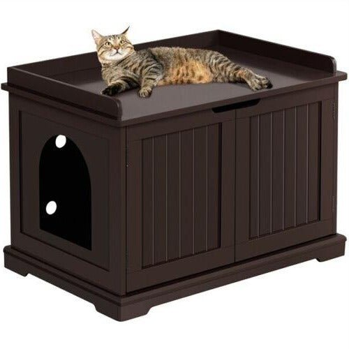 Large Hidden Cat Litter Box Enclosure Cabinet image 0