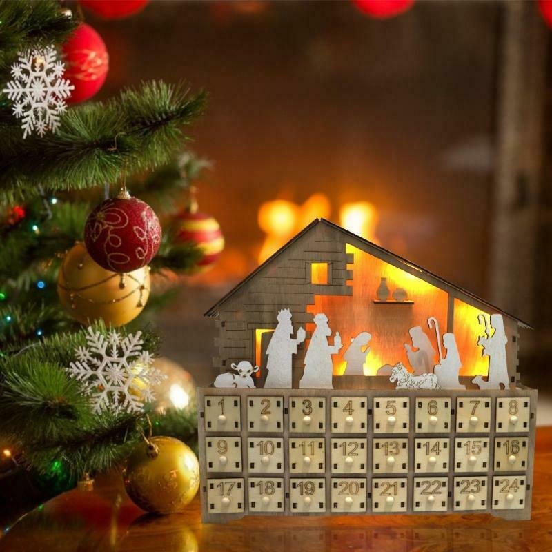 Traditional Wooden Reusable Christmas Nativity Advent Calendar image 2