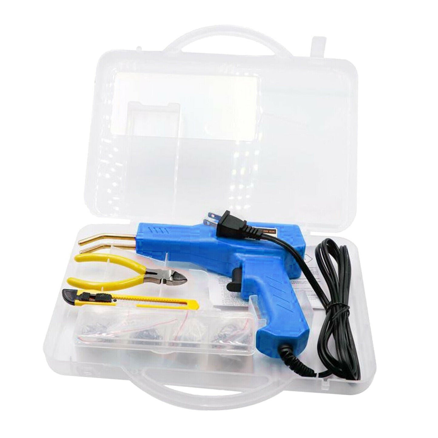 Ultrasonic Hot PVC Plastic Welding Stapler Machine - Blue image