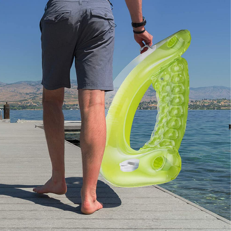 Premium Inflatable Floating Pool Lounge Chair With Cup Holder image 1