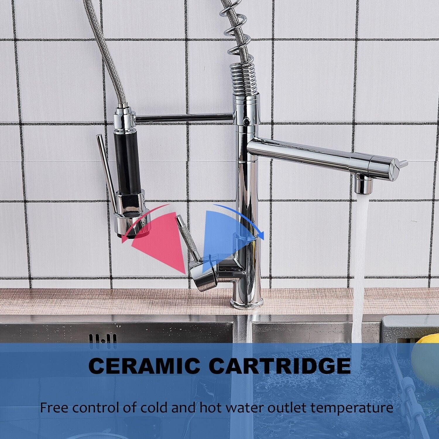 Kitchen Faucet Swivel Single Handle Sink Pull Down Sprayer Mixer Tap image 3