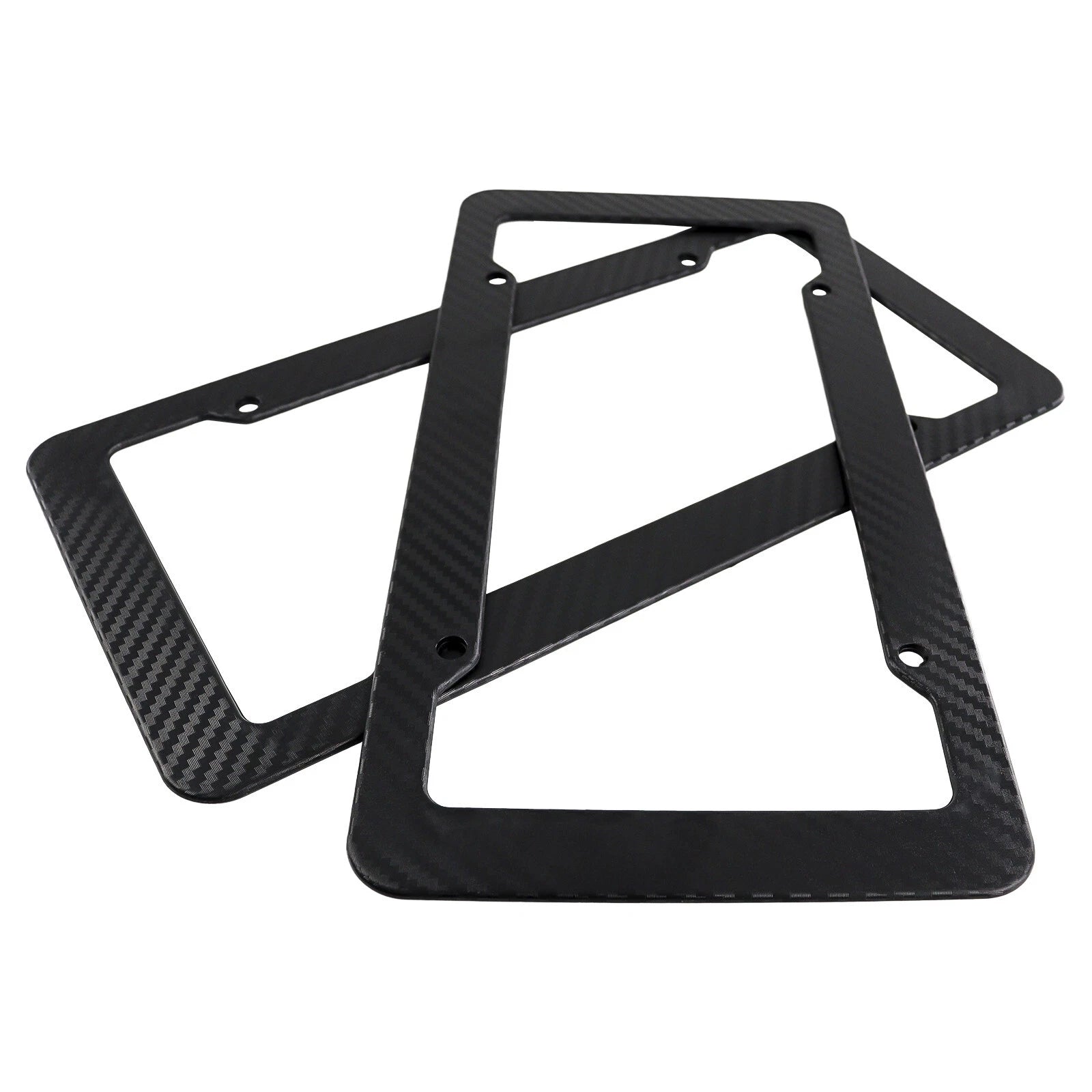 Premium Carbon Fiber Black Vehicle License Plate Holder Frame image 4