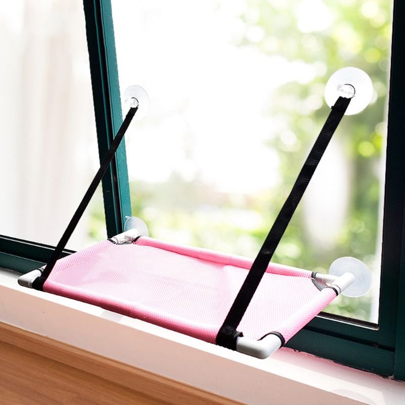 Cat Window Perch Hammock Bed Seat - Pink, 60cm x 35cm x 35cm image