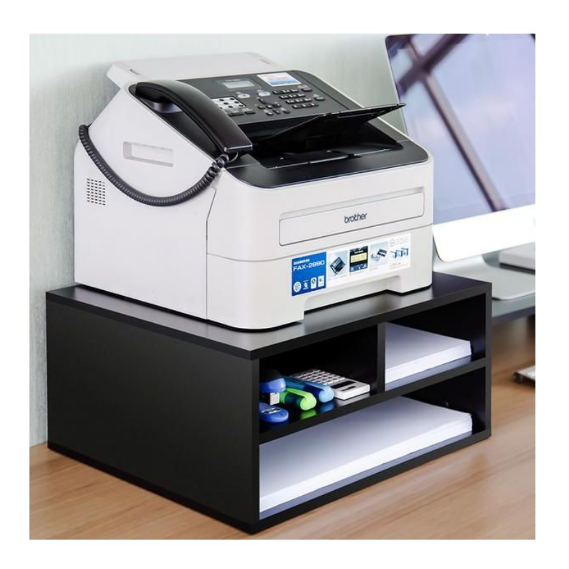 Large Premium Desktop Wooden Printer Stand With Storage image 2