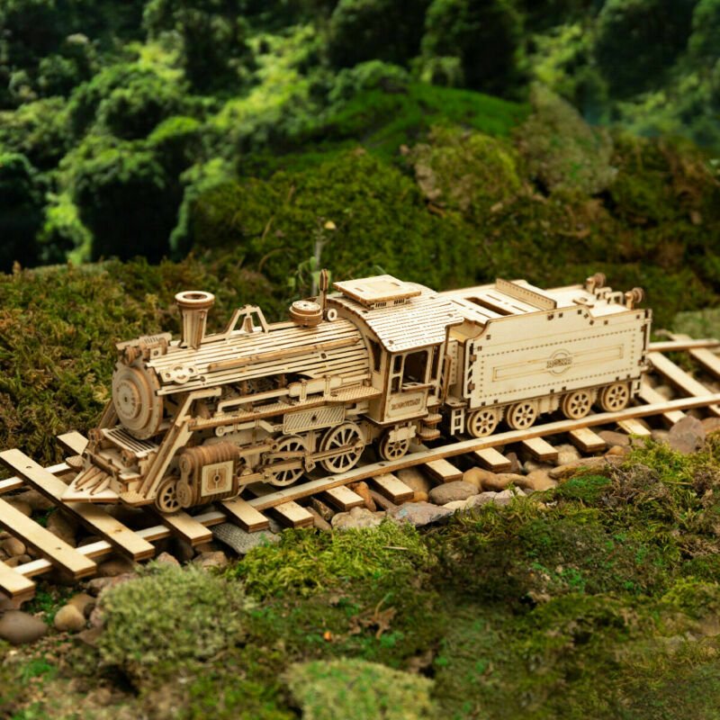 3D Wooden Adult Train Puzzle 1:80 Scale image 0