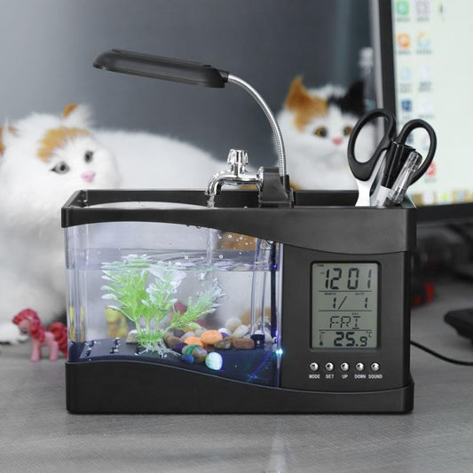 Small LED Fish Aquarium Water Tank image 0