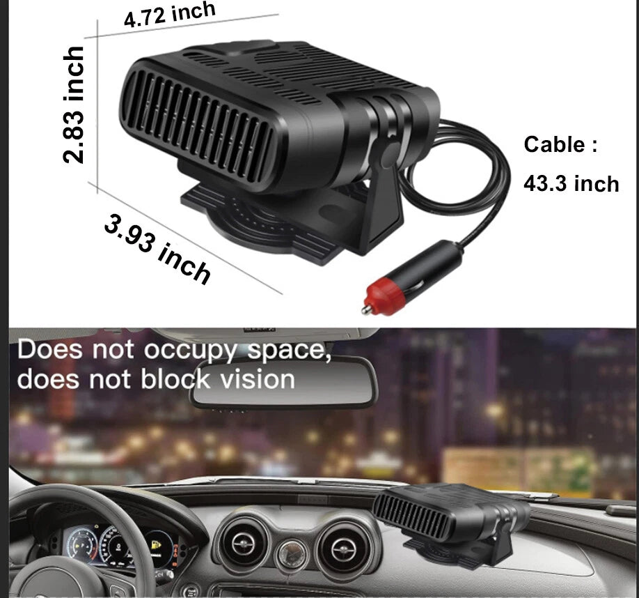 Portable Compact 12V Car Windshield Space Heater & Defroster image 5