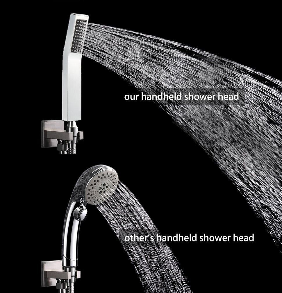 Wall-Mounted Shower Faucet Combo with Rainfall Shower Head and Mixer Valve image 7