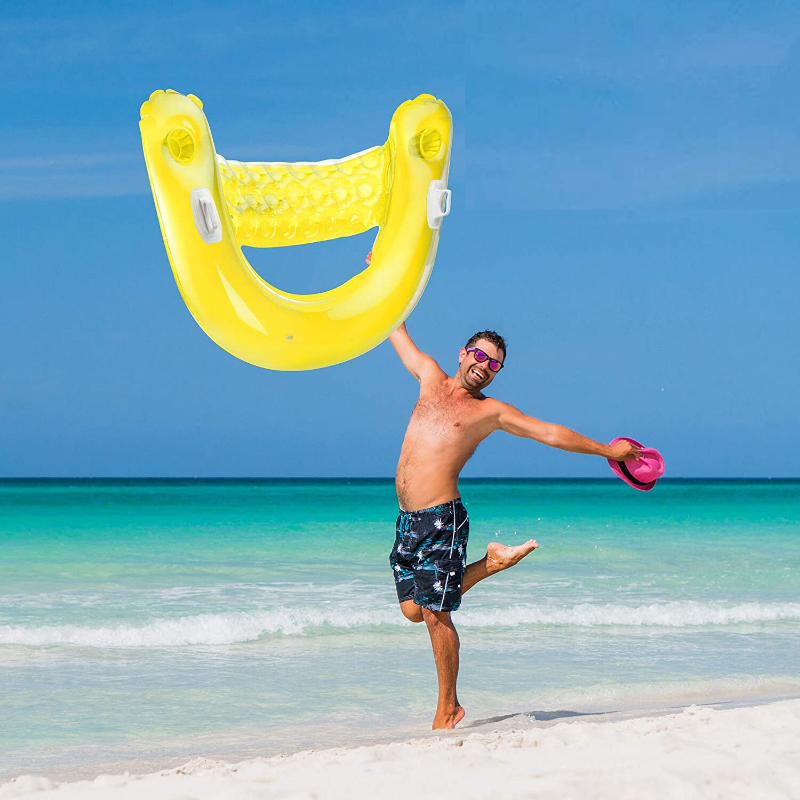 Premium Inflatable Floating Pool Lounge Chair With Cup Holder image 2