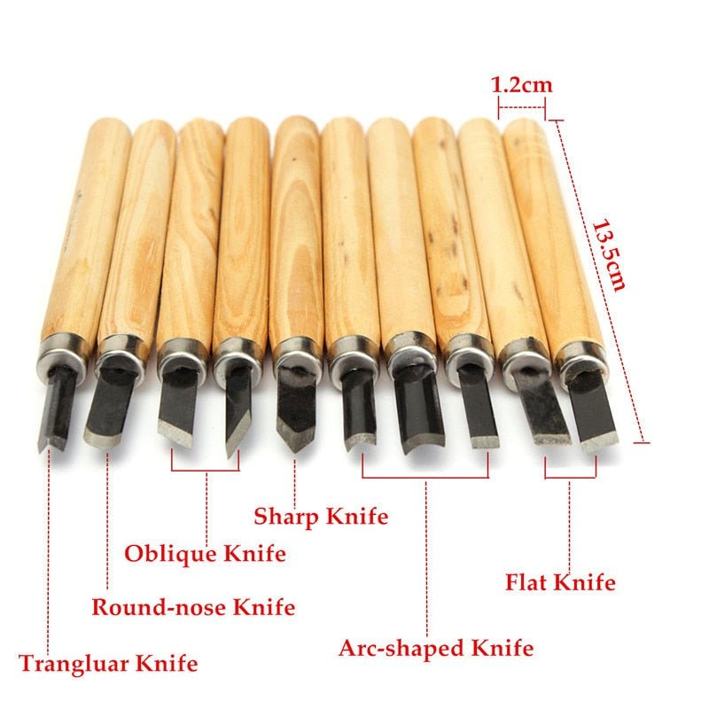Wood Carving Chisel Knife Set 10 Pcs image 4