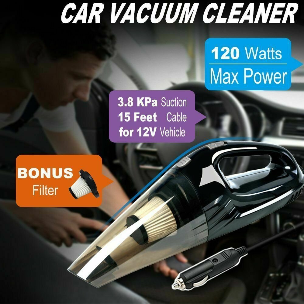 Portable 12V Car Vacuum Cleaner Handheld Duster Dirt Suction Dry & Wet image 2