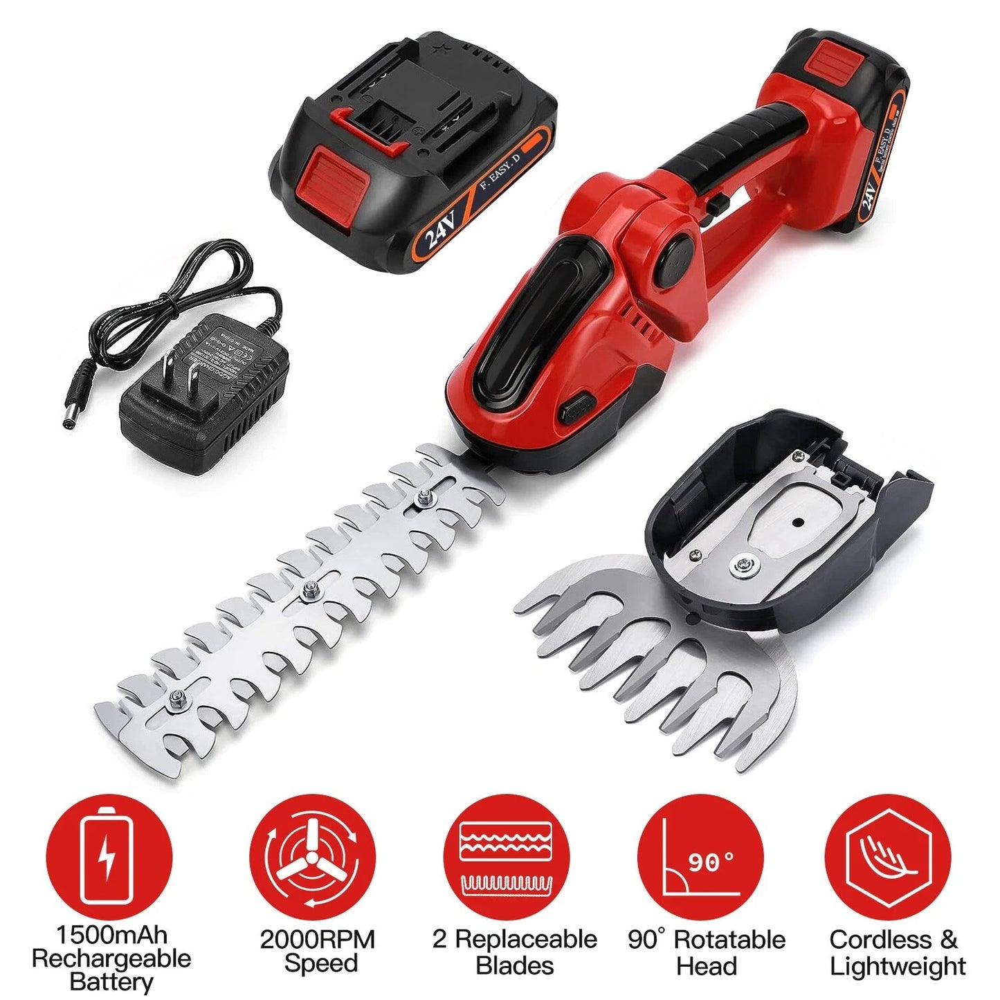 2-in-1 Cordless Grass Shears and Hedge Trimmer image 5