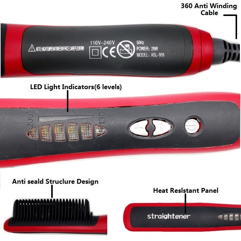 Heated Beard Straightener Comb Brush image 2