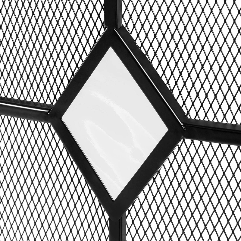 Modern Decorative Black Fireplace Screen Door 3 Panel image 5