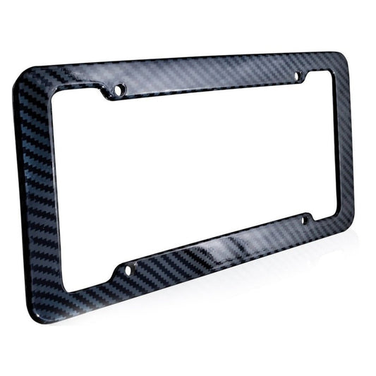 Premium Carbon Fiber Black Vehicle License Plate Holder Frame image 0